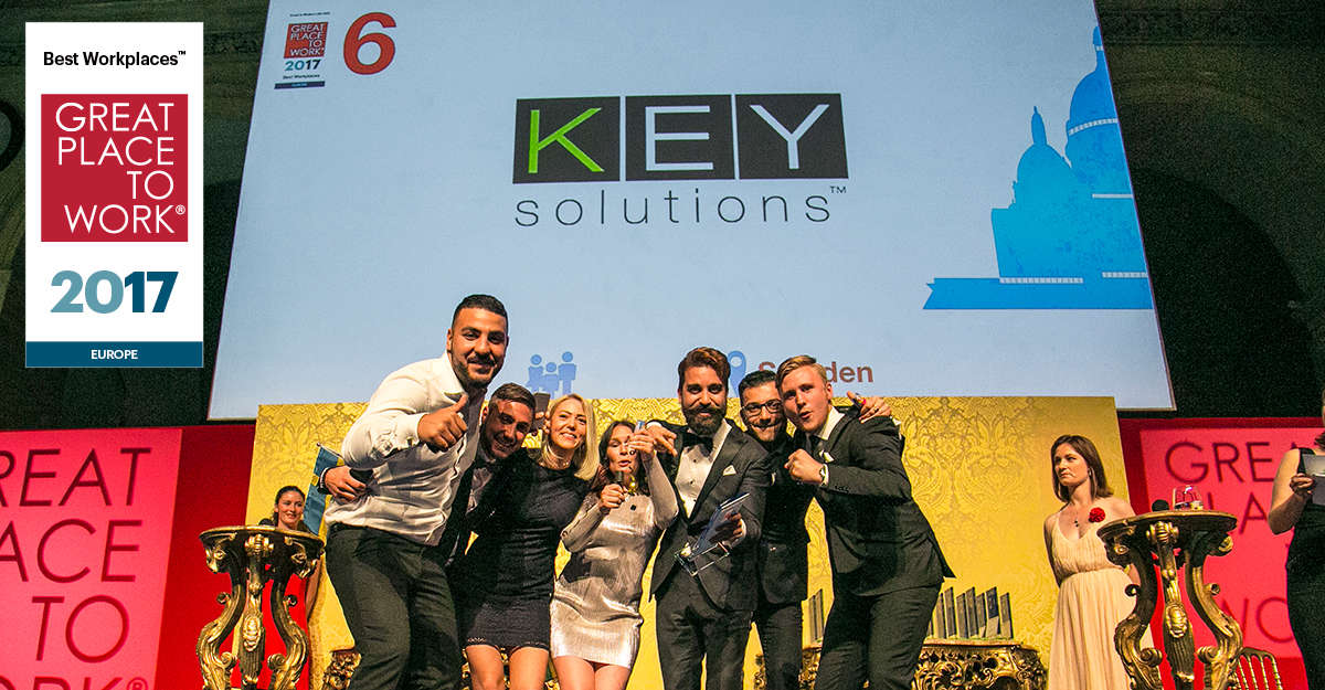 Den 8 juni var Key Solutions, företaget som grundades 2008 i Västerås, på plats i Paris för att bli utsedda som en av Europas bästa arbetsplatser 2017 - för femte året i rad.